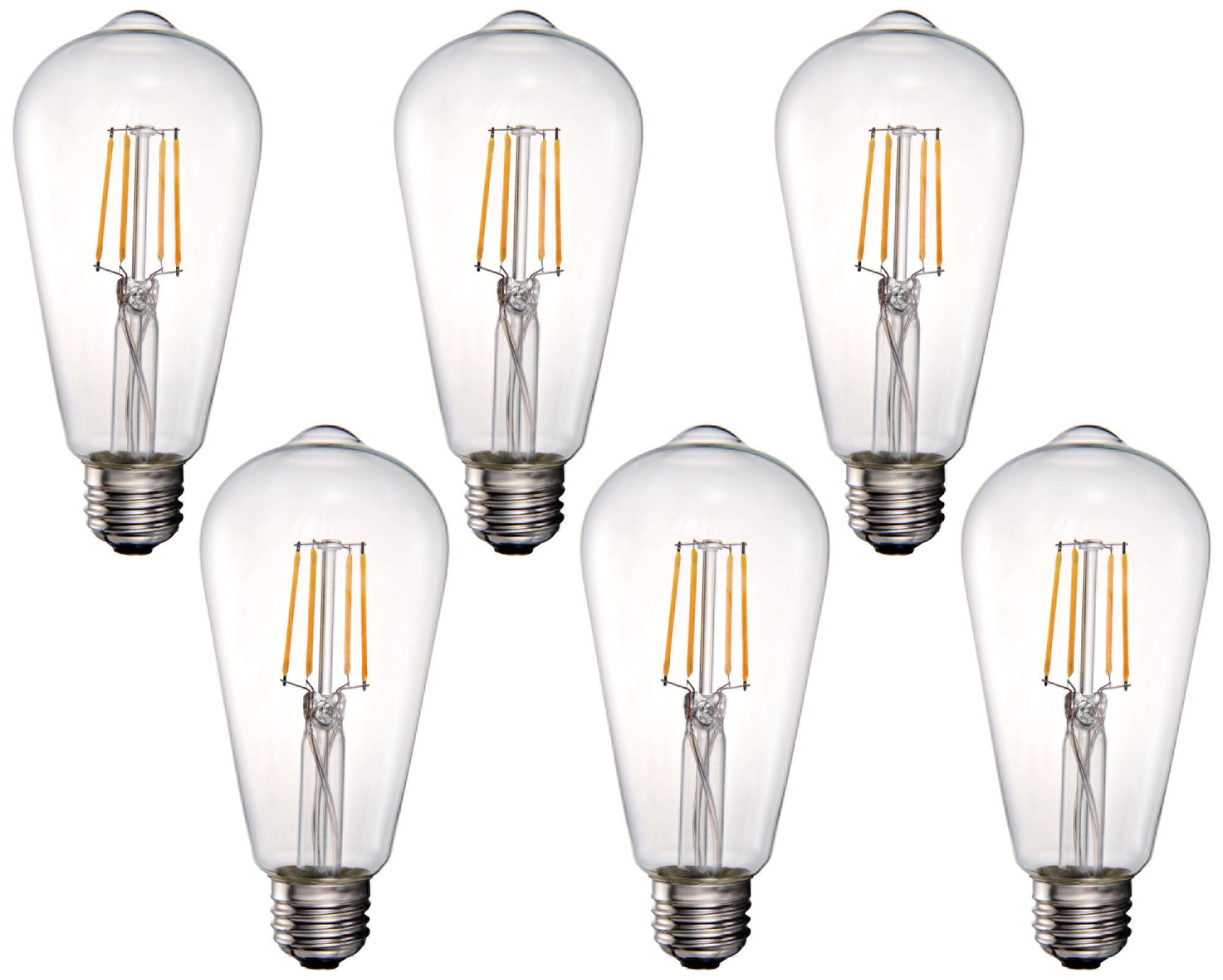 40W Equivalent Clear 4W LED Dimmable Standard ST19 6-Pack