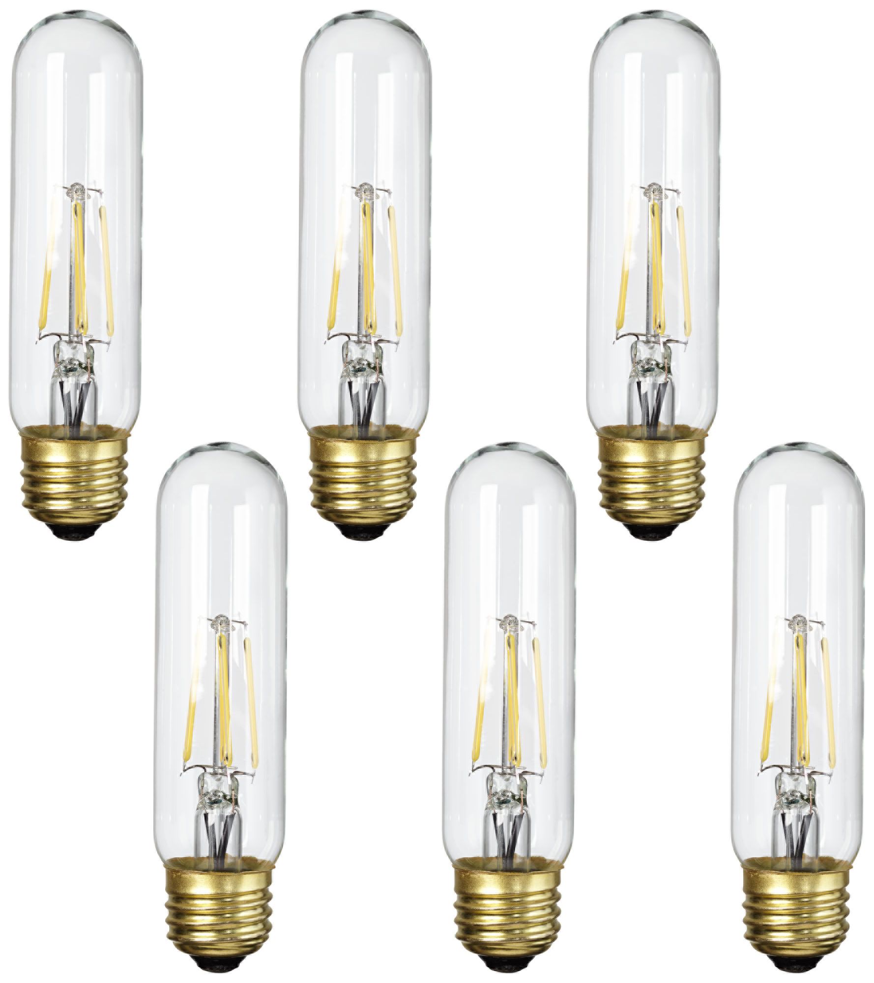 40W Equivalent Clear 4.5W LED Dimmable Standard T10 6-Pack