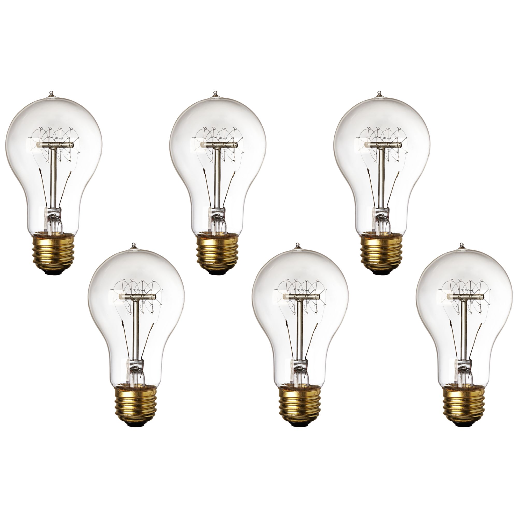 Tesler 60W Standard Victorian Edison Style Light Bulb 6-Pack
