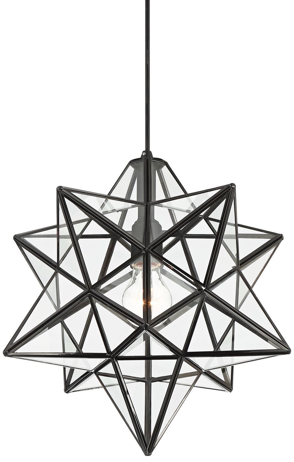 Cuthbert 15 W Black And Clear Glass Star Pendant Light