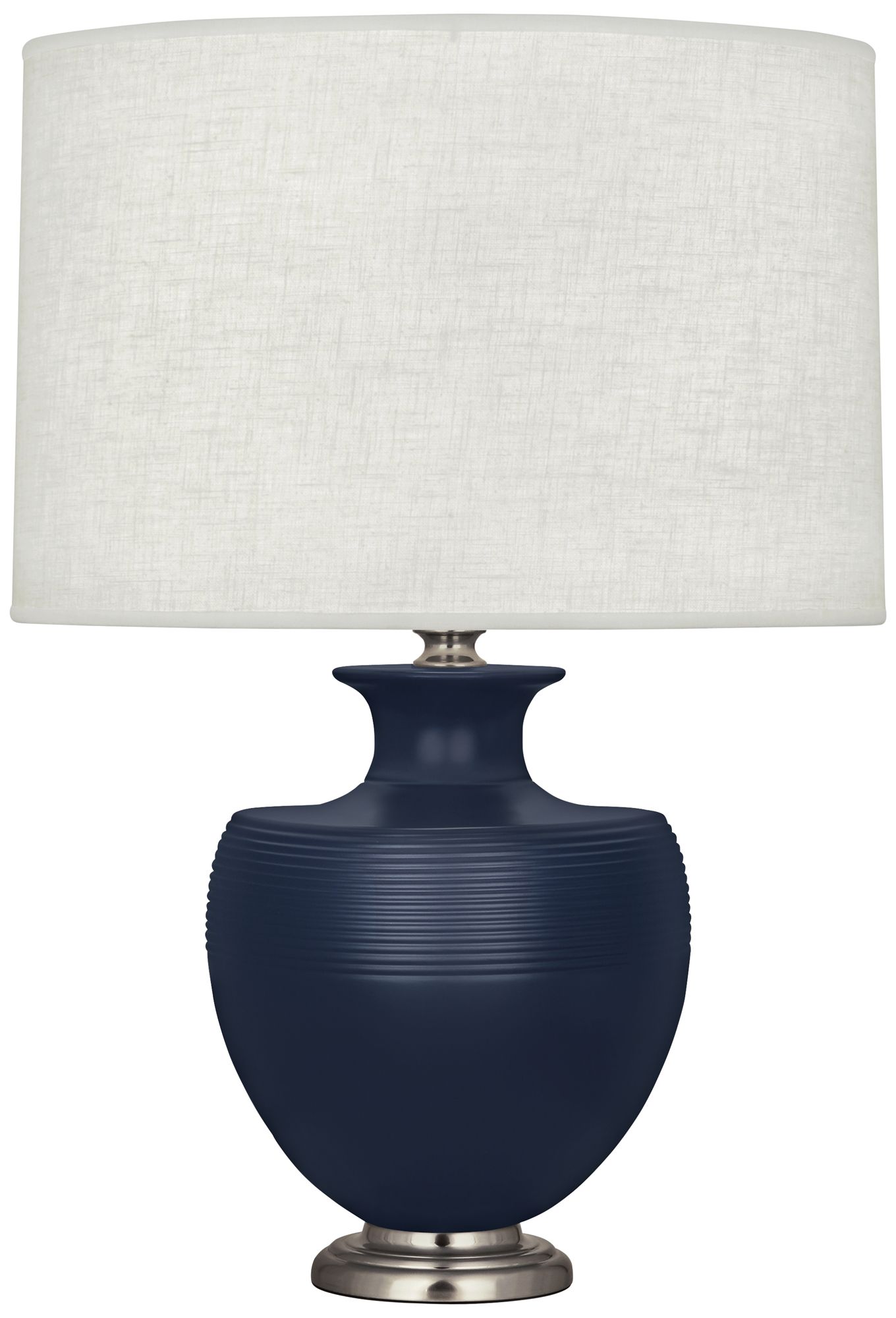 Atlas Matte Midnight Blue and Dark Antique Nickel Table Lamp