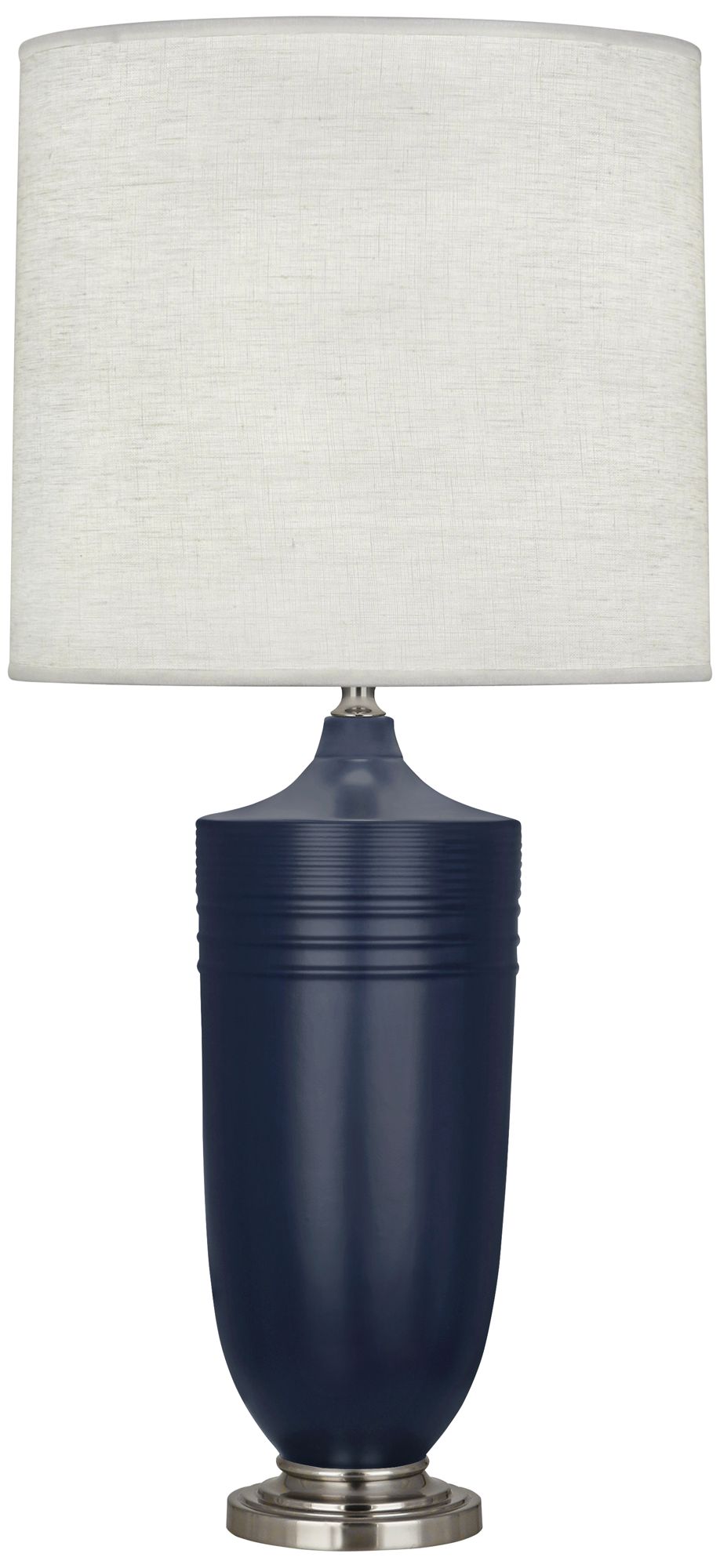 Hadrian Matte Midnight Blue and Antique Nickel Table Lamp