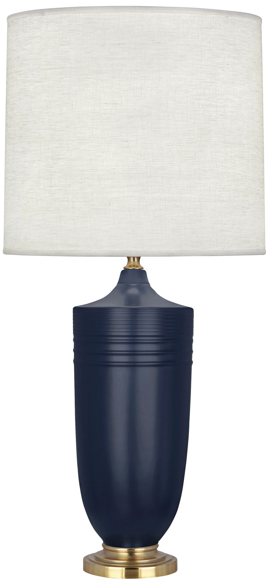Hadrian Matte Midnight Blue and Modern Brass Table Lamp