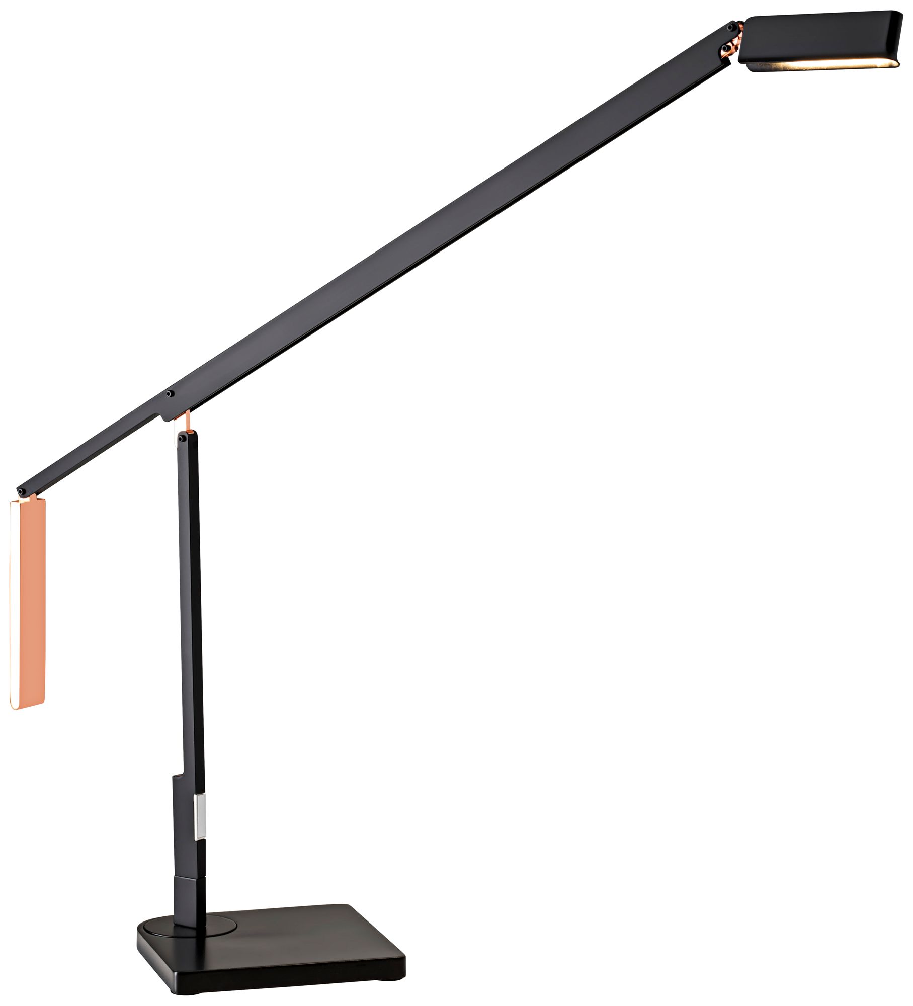 Lazzaro Black and Copper Adjustable LED Desk Lamp