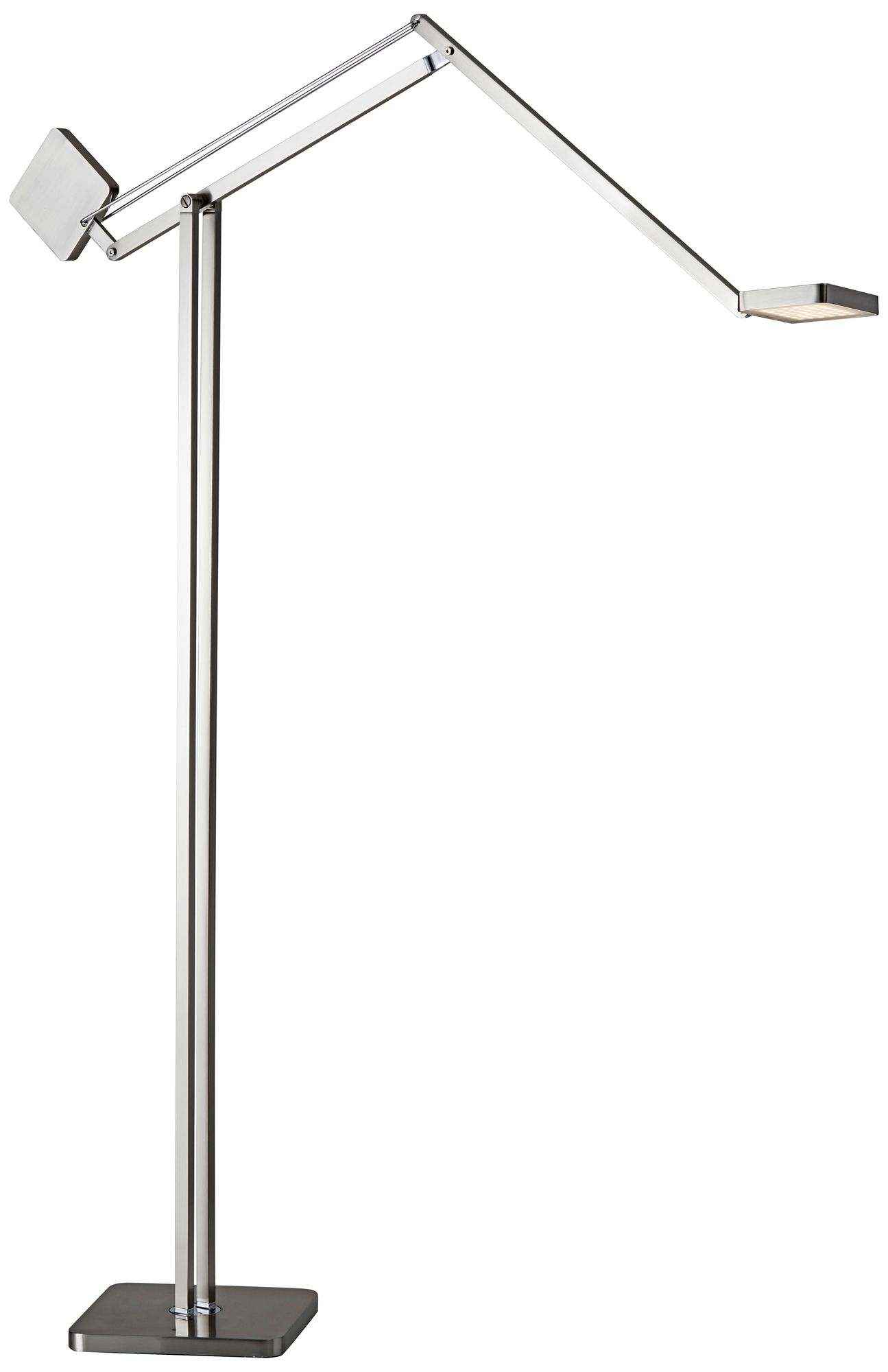Cooper Brushed Steel Adjustable LED Floor Lamp