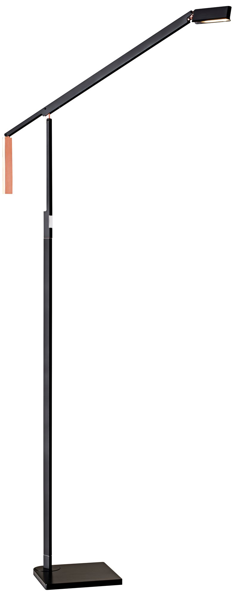 Lazzaro Black and Copper Adjustable LED Floor Lamp