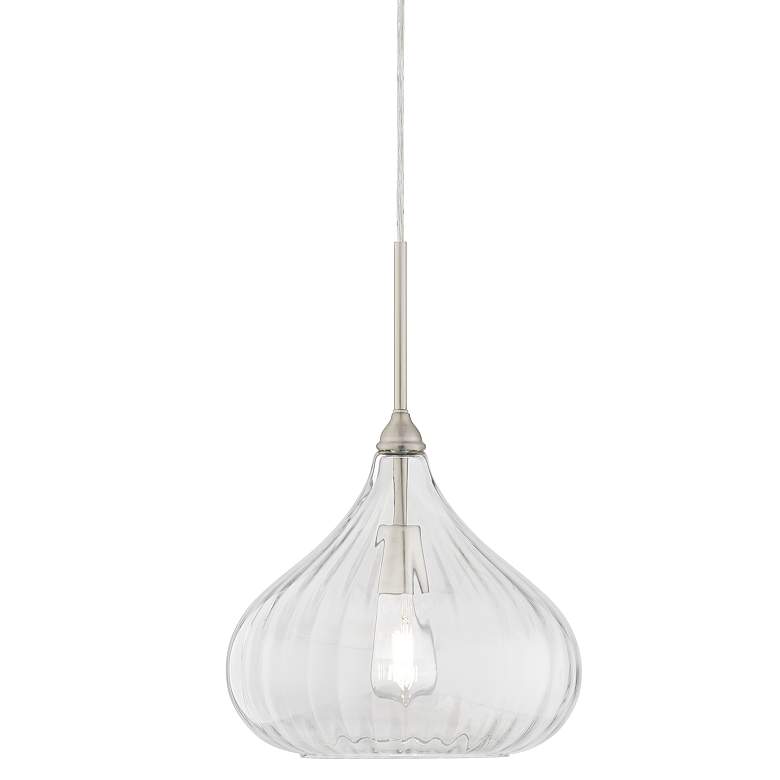 Image 2 Major 12 1/2" Wide Nickel and Clear Glass LED Pendant Light
