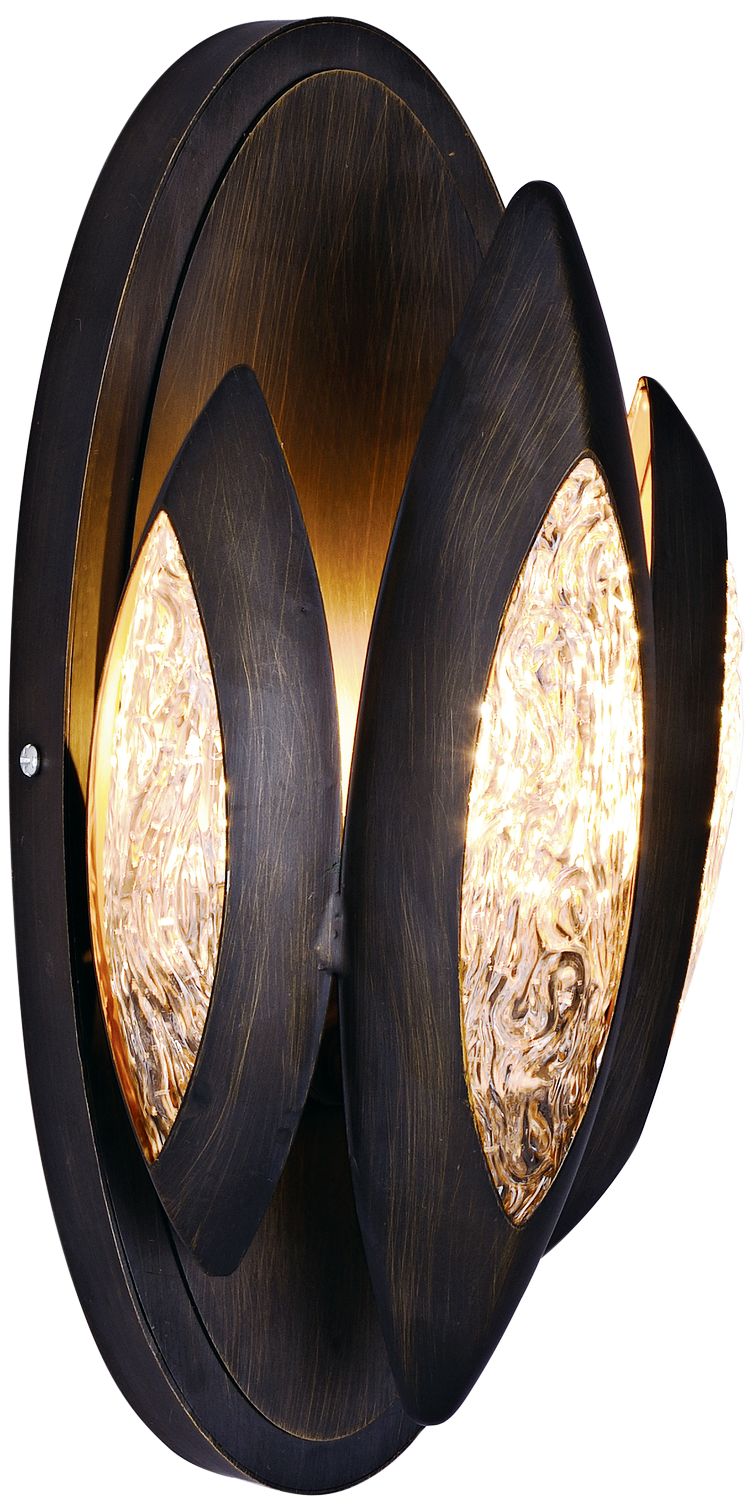 Maxim Lotus 11 3/4" High Burnished Bronze Wall Sconce