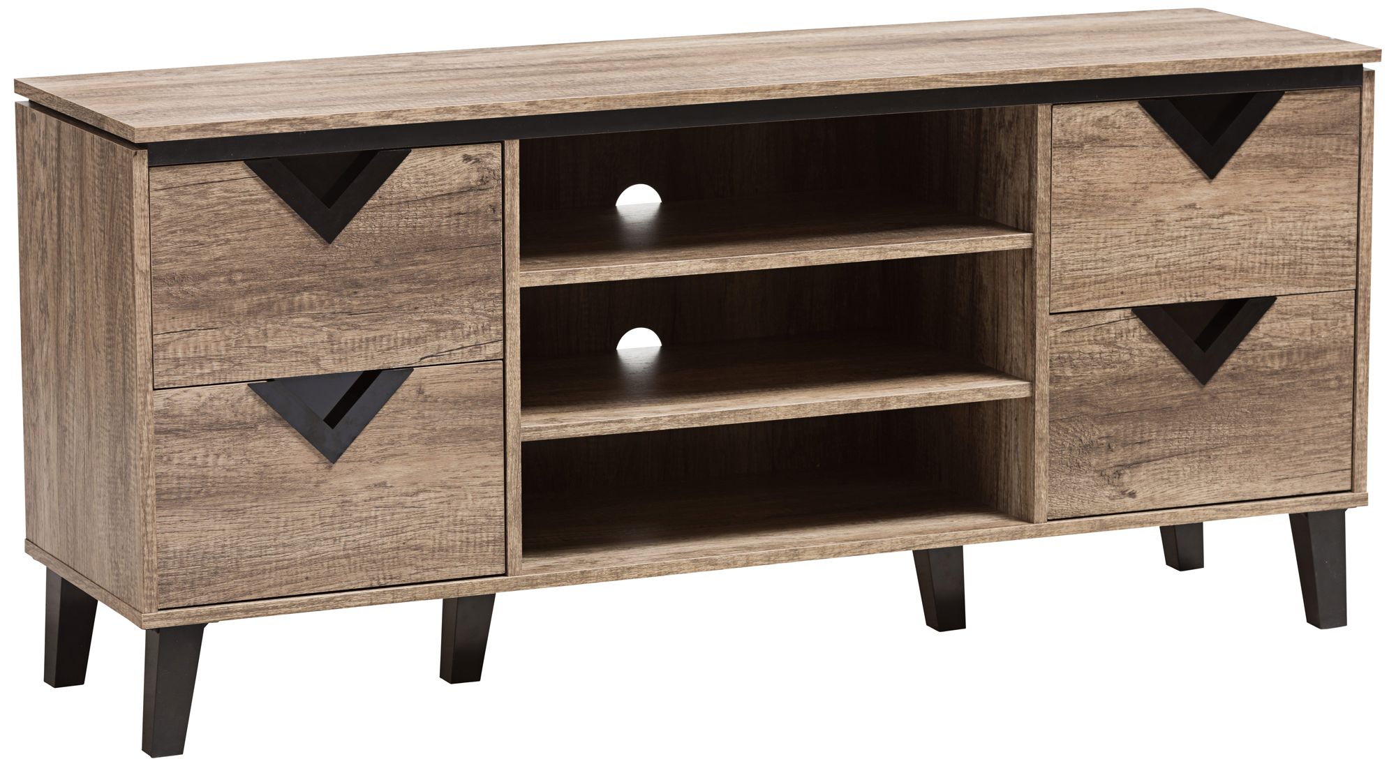 Beacon 55 1/2" Wide Light Brown Wood 4-Drawer TV Stand