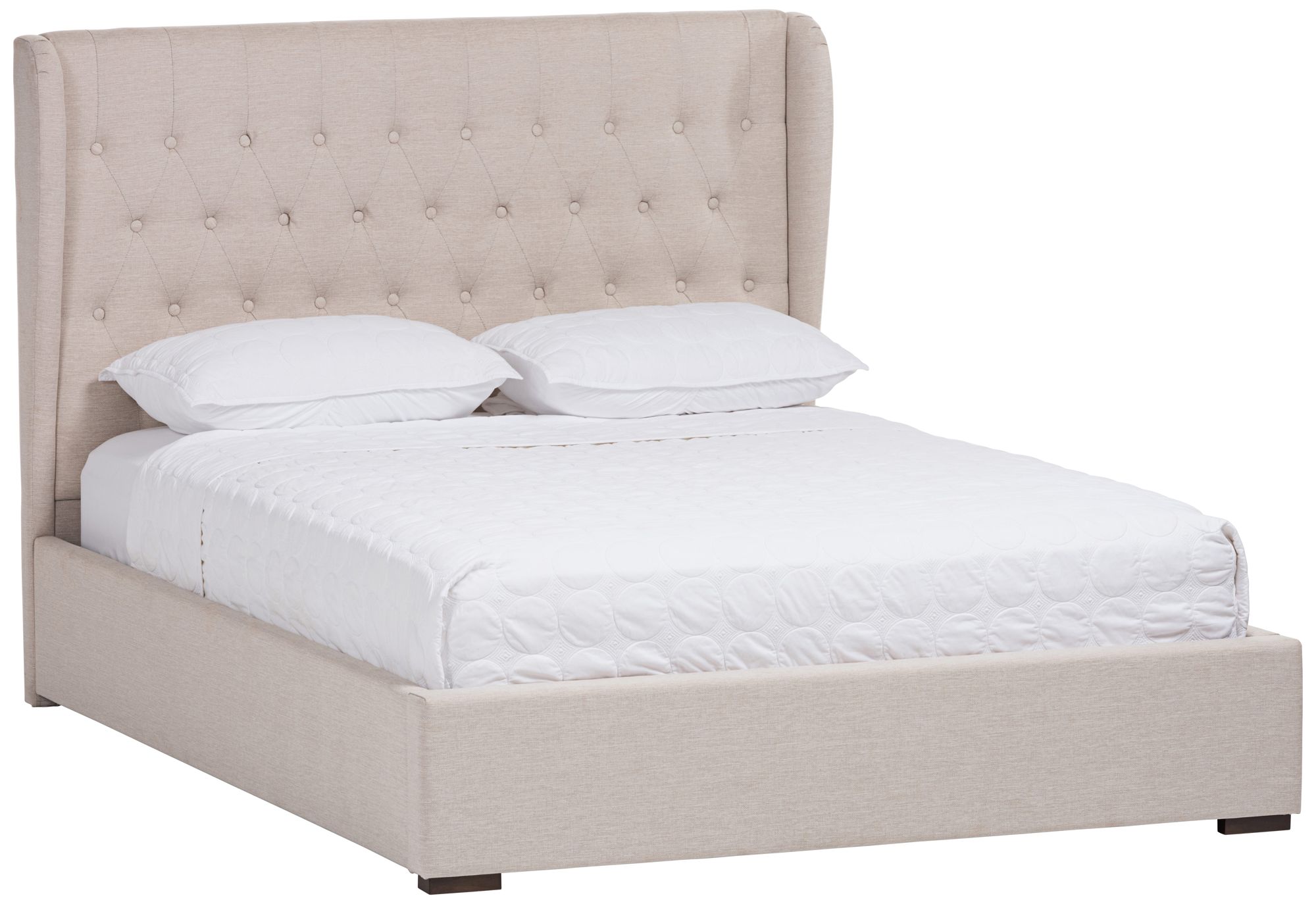 Baxton Studio Penelope Light Beige Fabric Queen Platform Bed