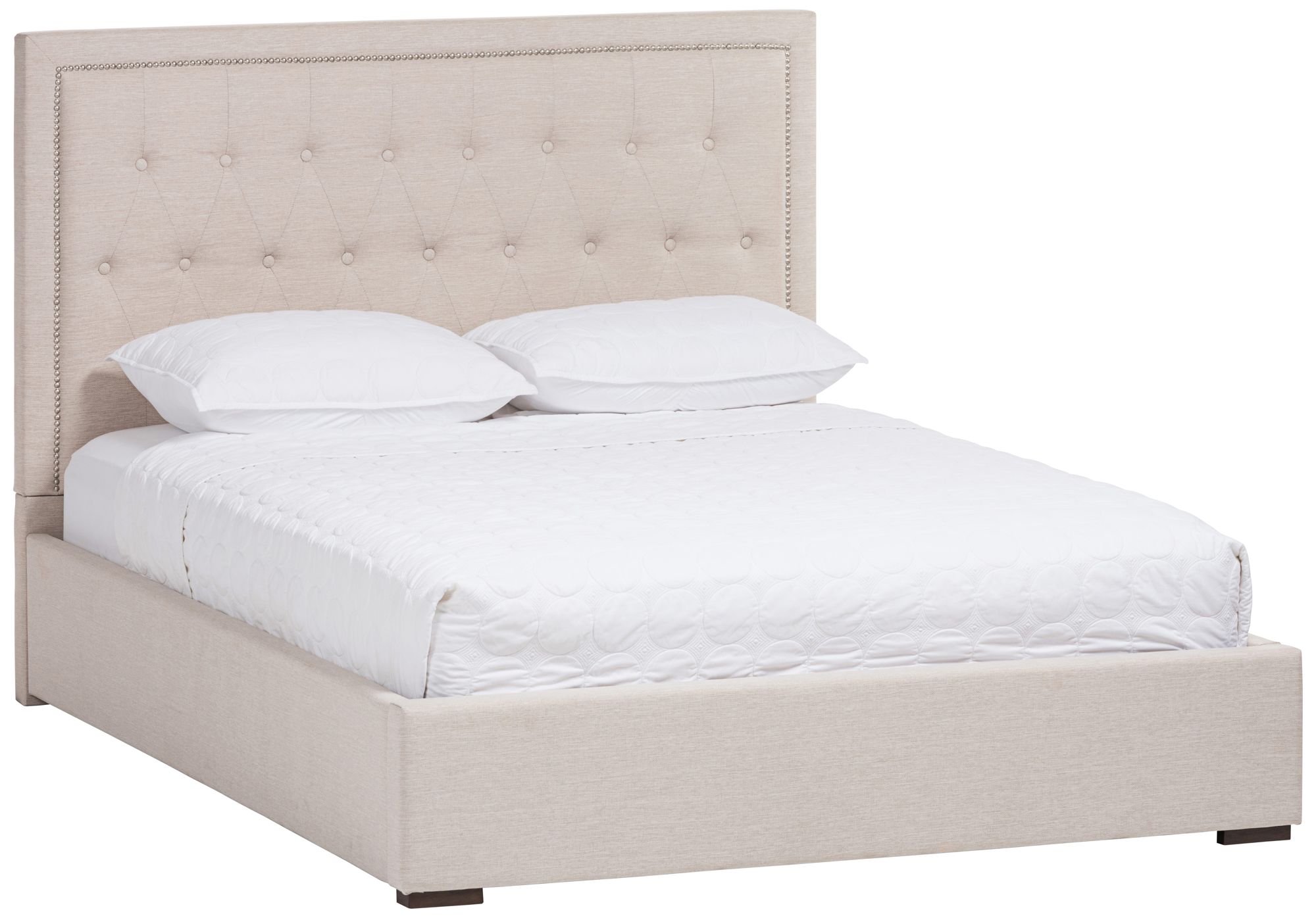 Baxton Studio Taylor Light Beige Fabric Queen Platform Bed
