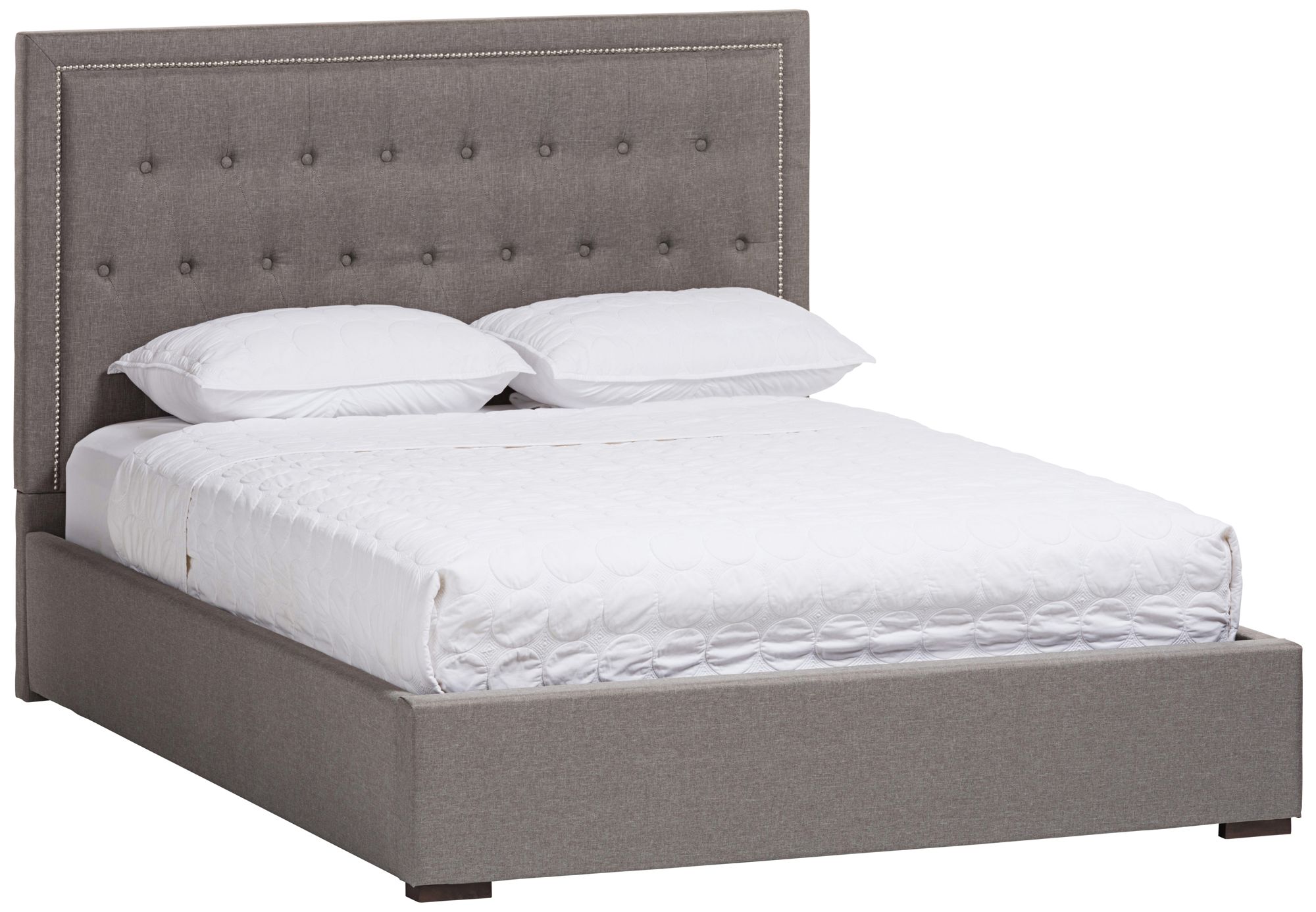 Baxton Studio Taylor Light Gray Fabric Queen Platform Bed