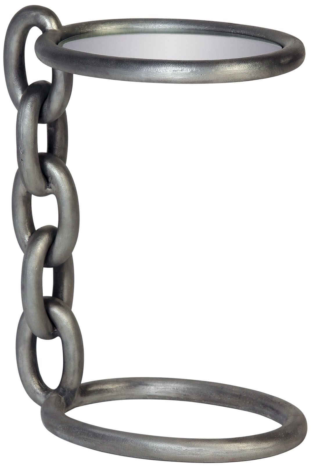Lynx 17 1/2" Wide Pewter Aluminum Stacked Chain Accent Table