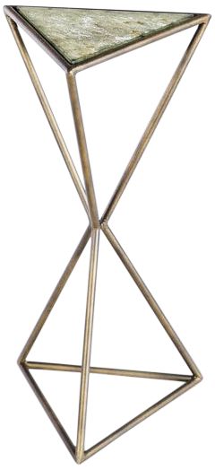 Mondez 12" Wide Brass Geometric Modern Accent Table