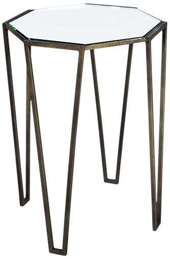 Allex 18" Wide Antique Bronze Octagonal Accent Table