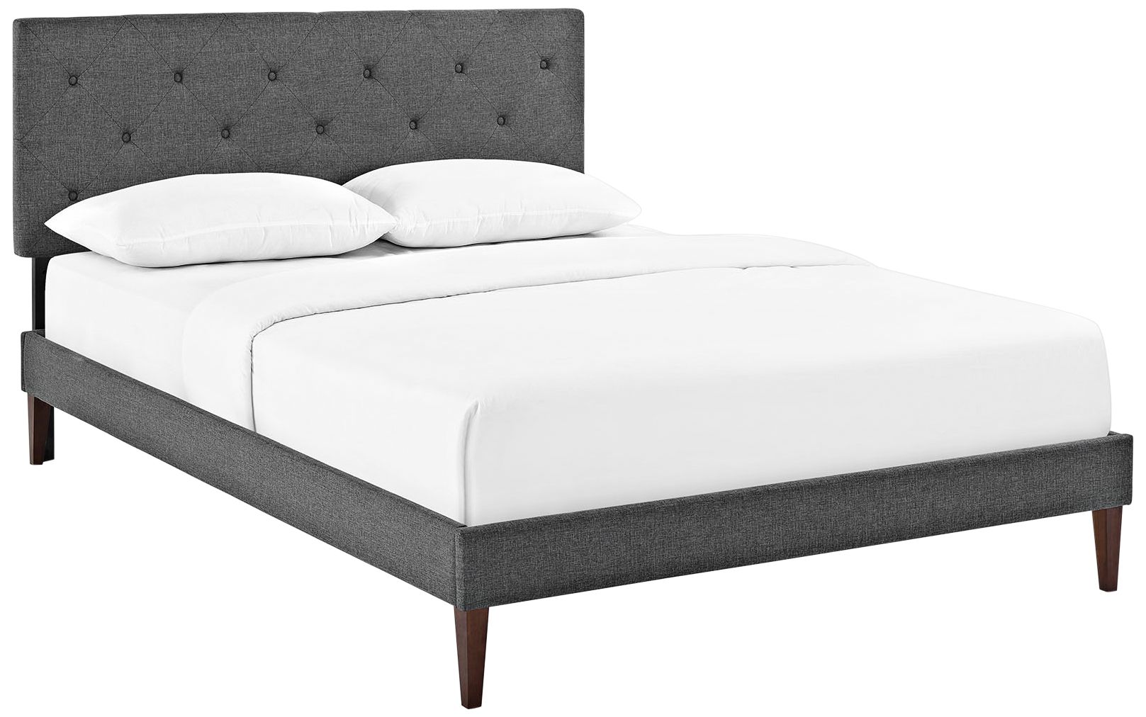 Terisa Gray Platform Bed with Squared Tapered Legs