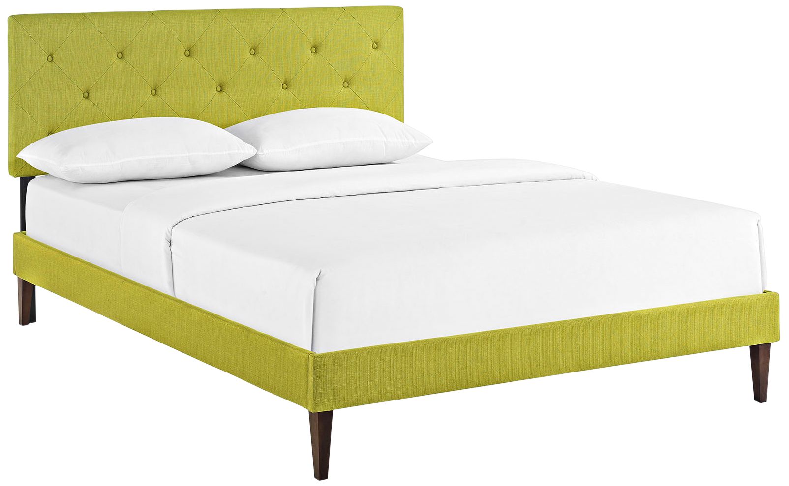 Terisa Wheatgrass Platform Bed w/ Squared Tapered Legs