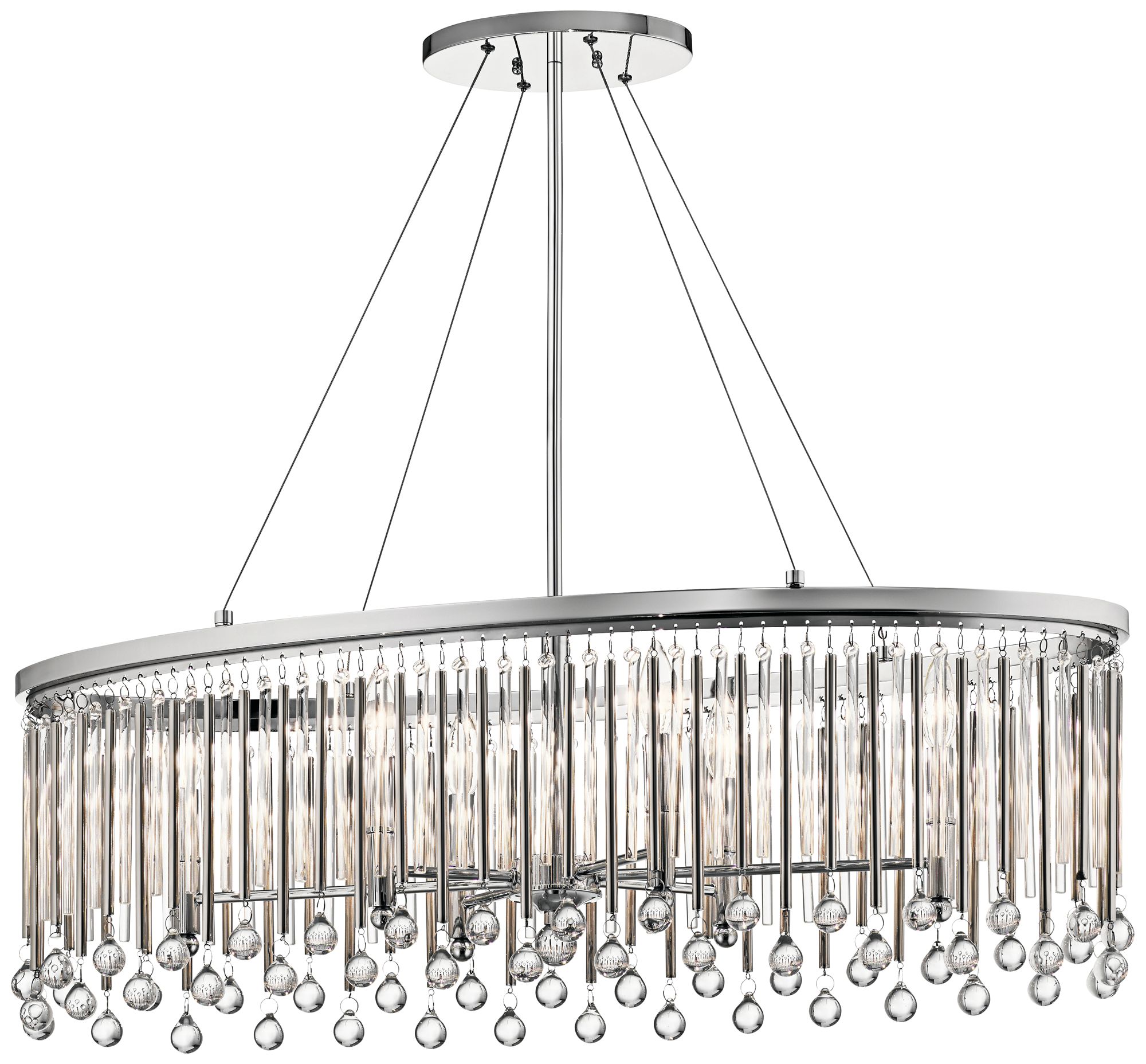 Kichler Piper 36" Wide Chrome Oval Pendant Light