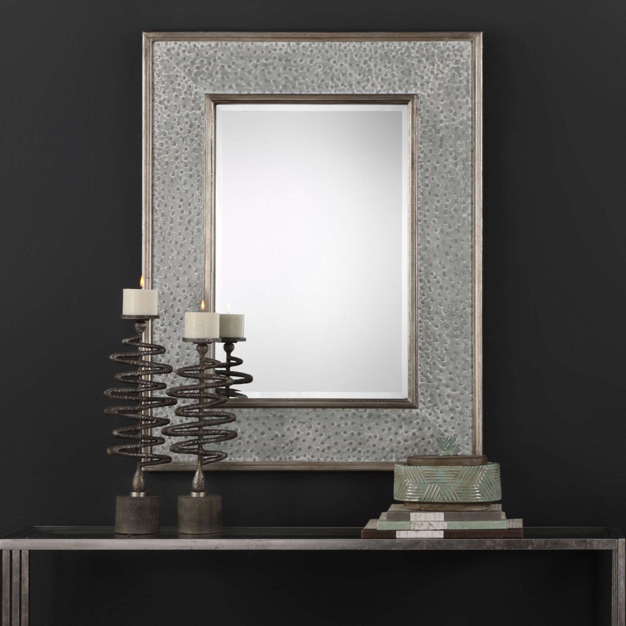 Draven Taupe Gray Wash 40" x 52" Oversized Wall Mirror