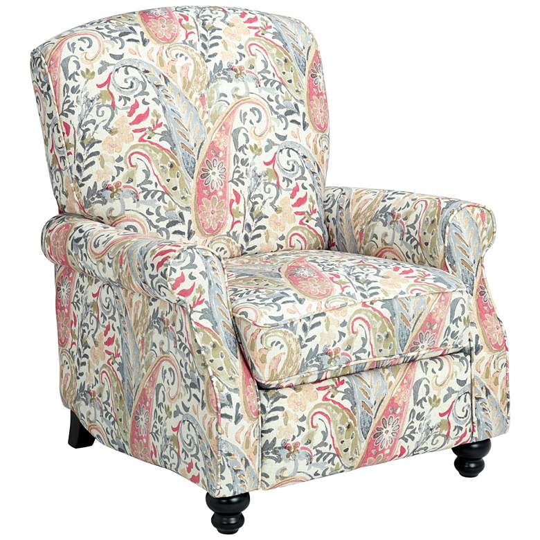 Image 3 Ethel Coral Paisley Push Back Recliner Chair