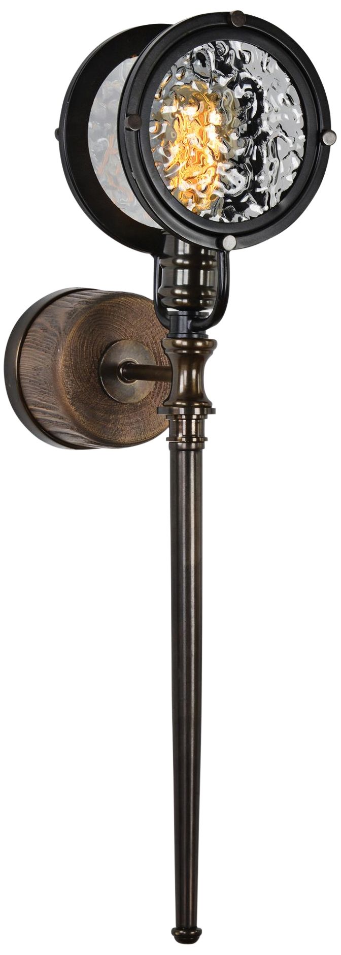 Uttermost Gavia 27 1/4" High Brass and Walnut Wall Sconce