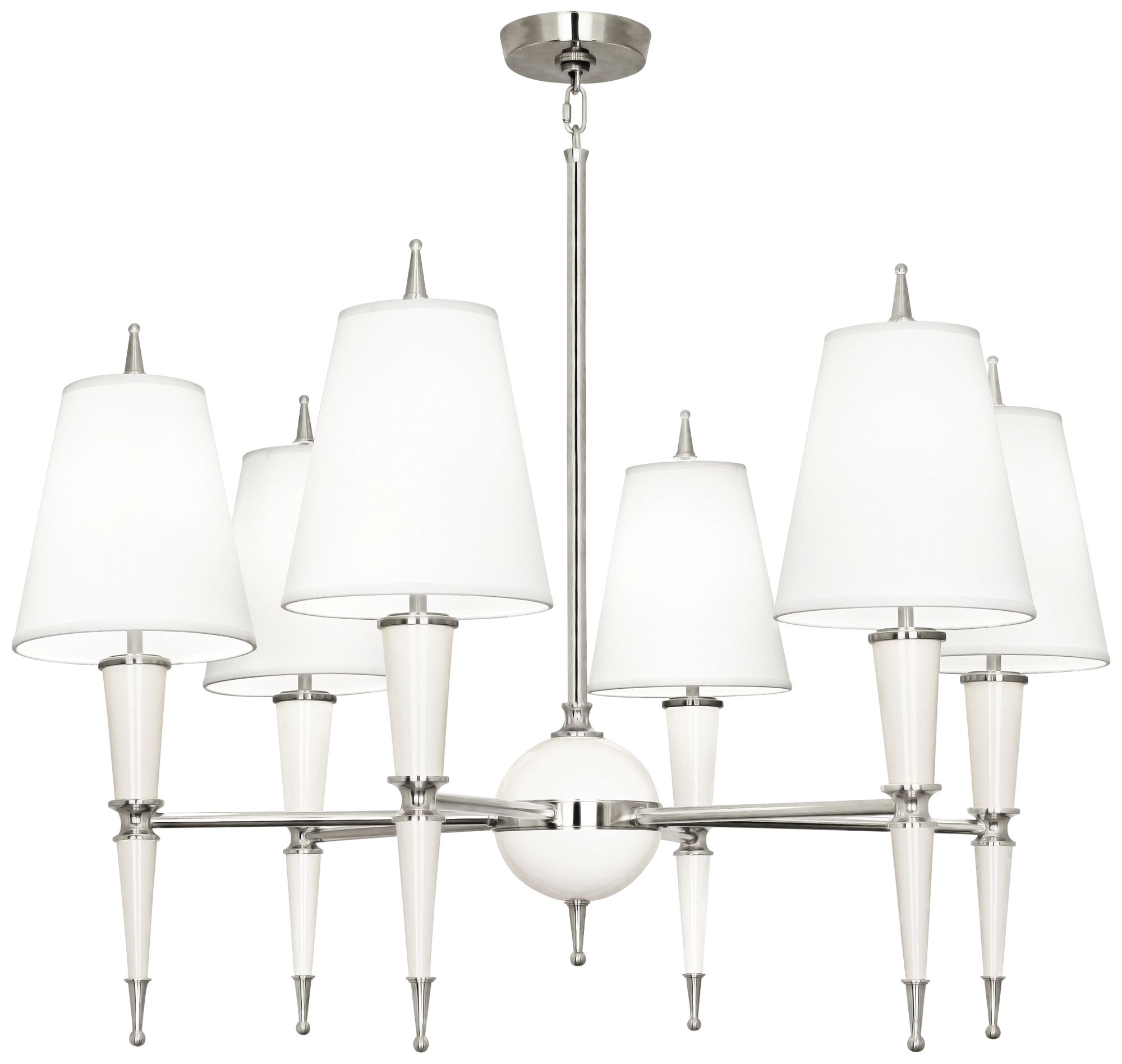 Versailles 36 3/4" Wide Lily Lacquer 6-Light Chandelier