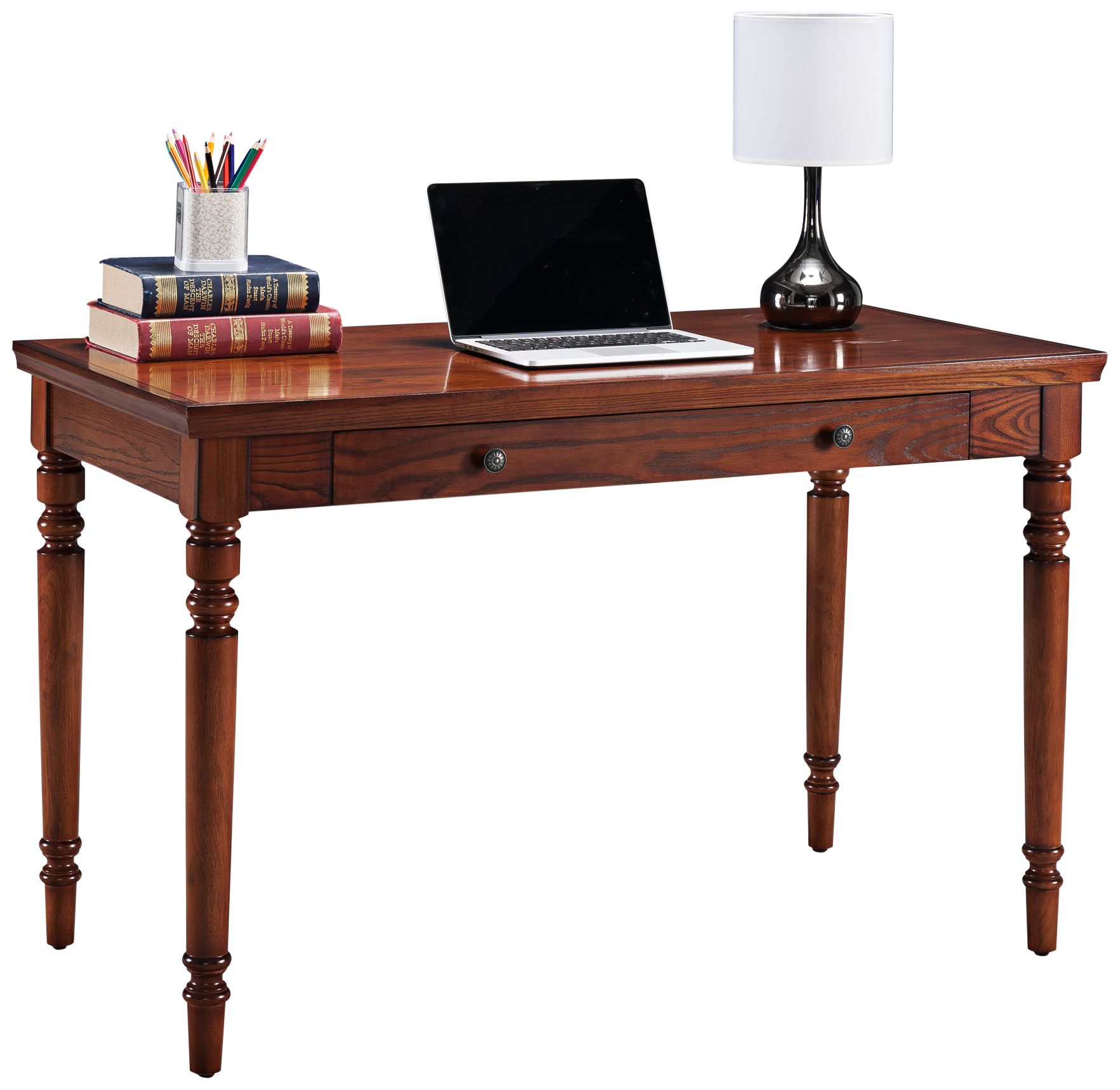 Leick 48" Wide Farmhouse Mission Oak Wood Laptop Desk