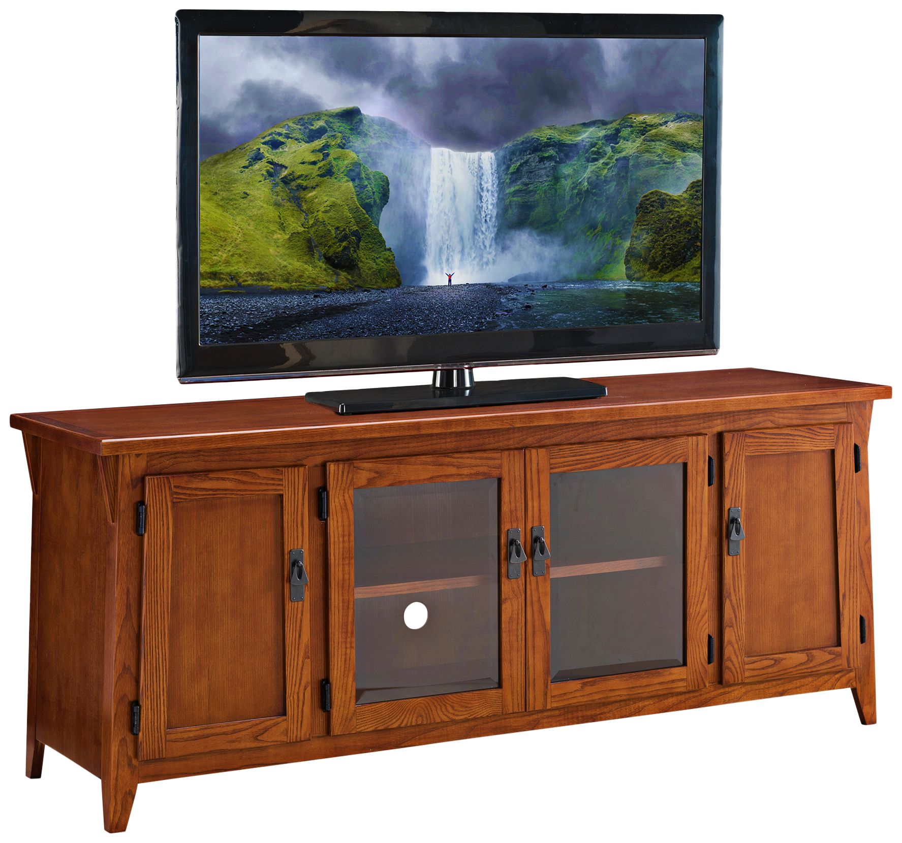 Dresden 60" Wide Russet 4-Door Wood TV Console by Leick
