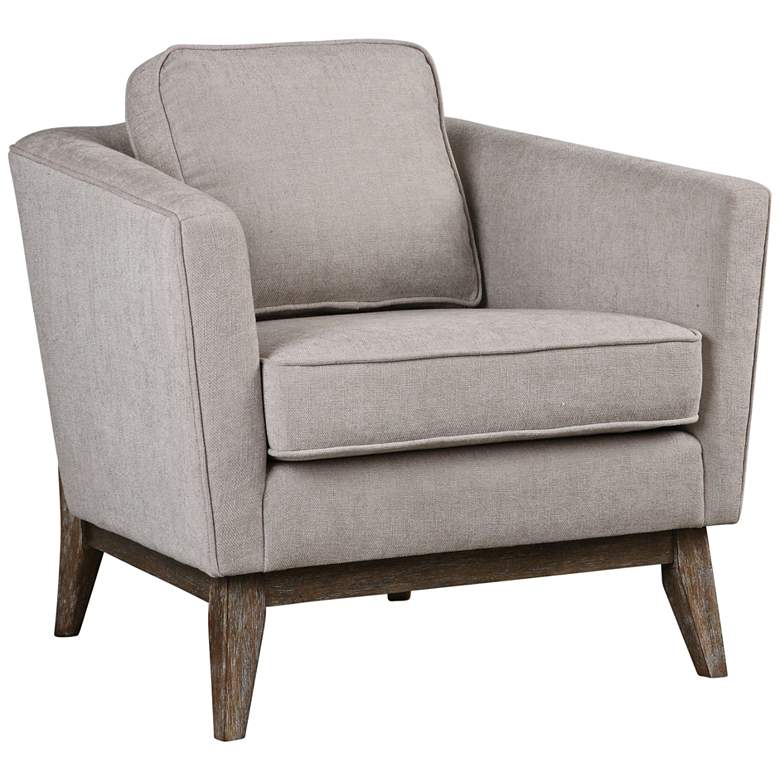 Uttermost Varner Neutral Beige Linen Fabric Accent Chair