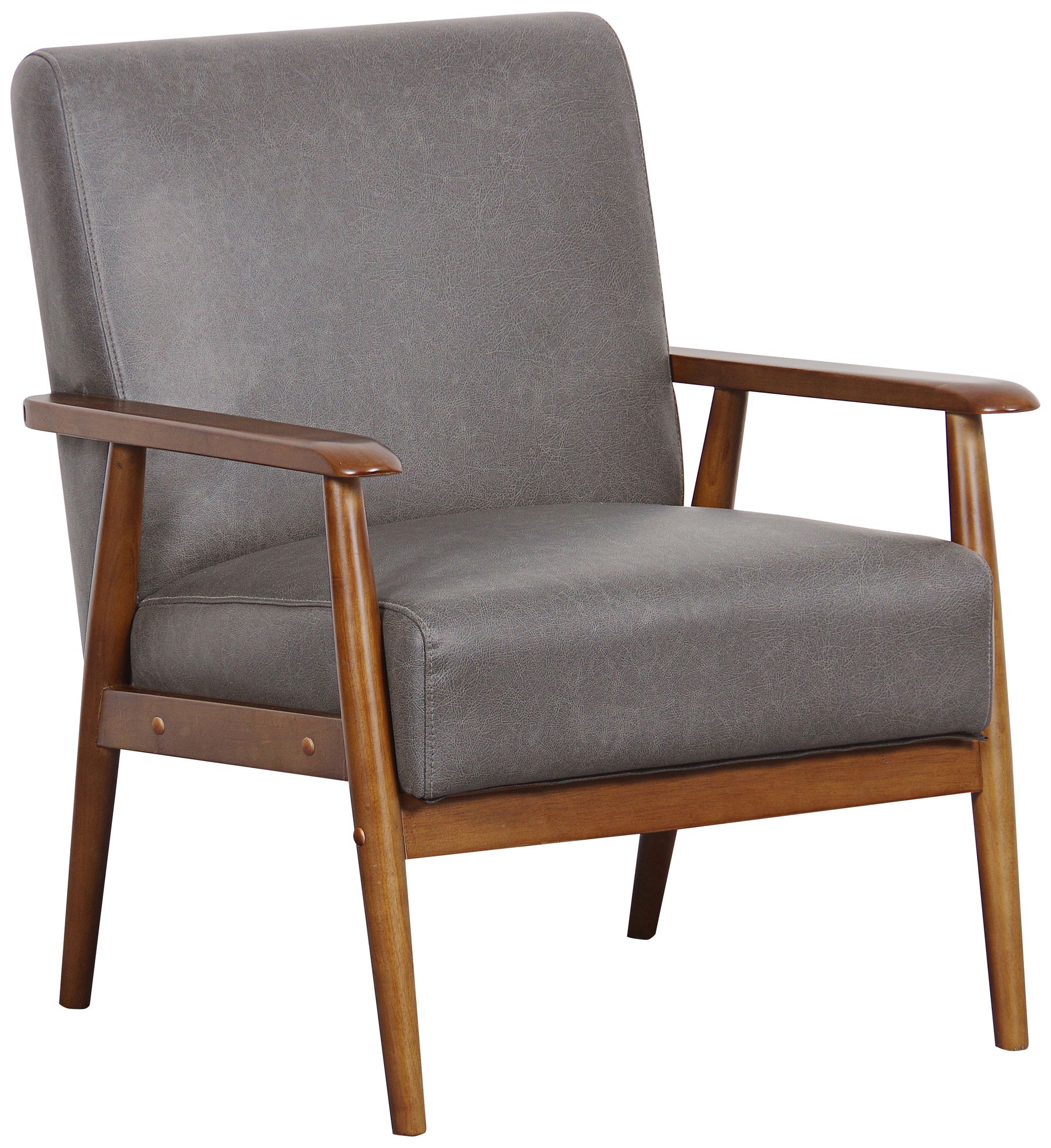 Rikker Lummus Gray Faux Leather Accent Chair