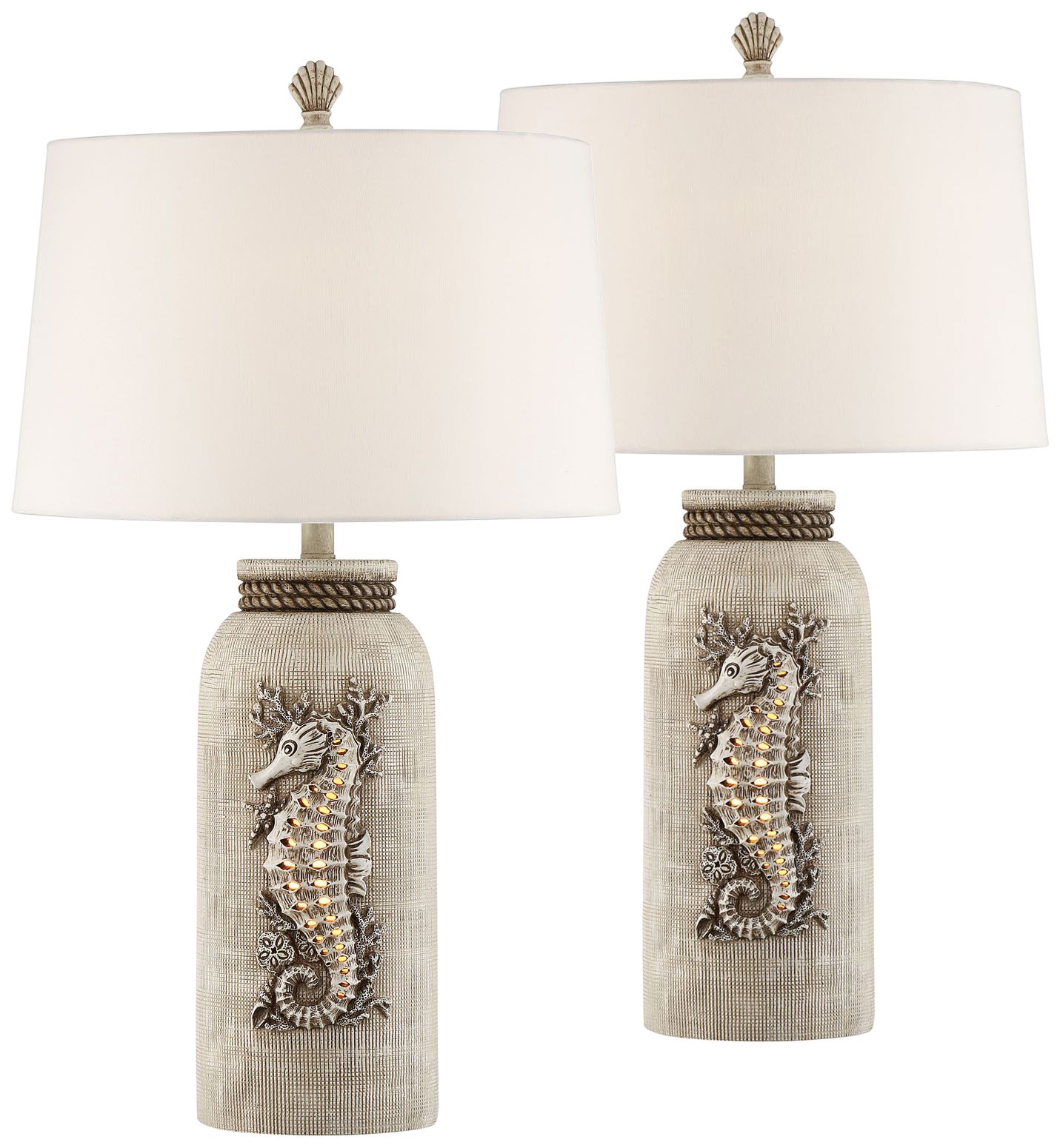 Beaufort Antique Table Lamp with Night Light Set of 2
