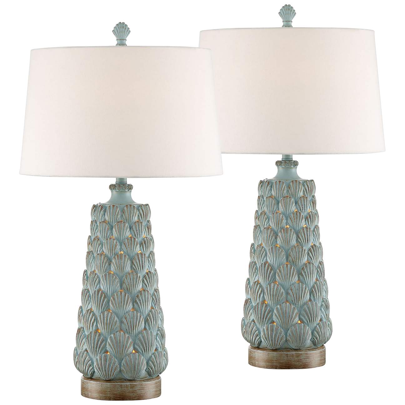 Harbor Island Blue Table Lamp with Night Light Set of 2 - #35V69 ...