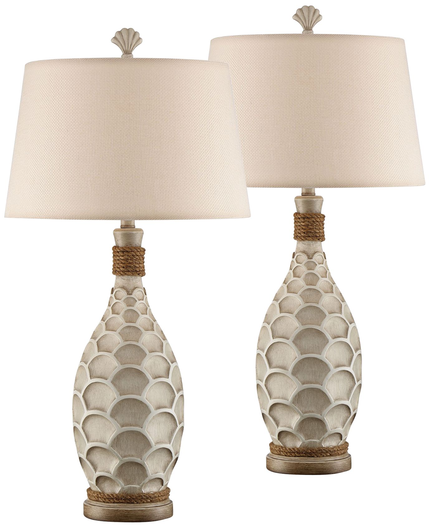 Eden Isle Haze Gray Table Lamps Set of 2