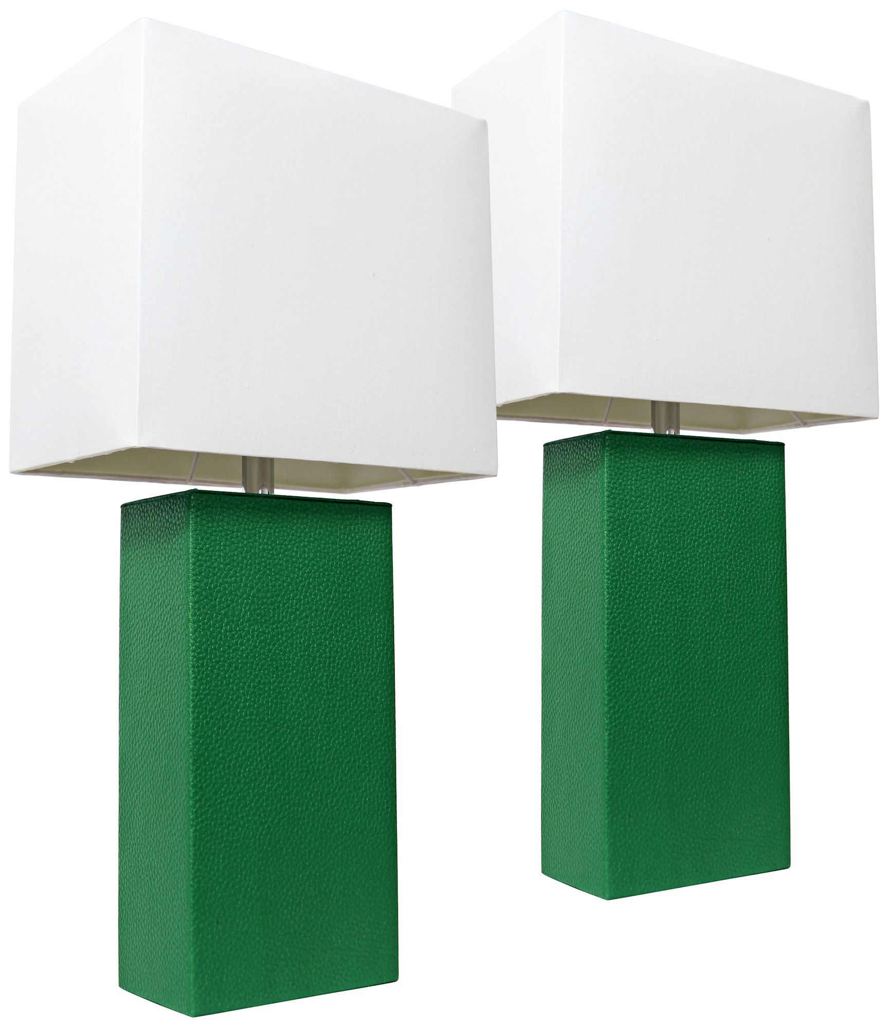 Albers Green Leather Accent Table Lamp Set of 2