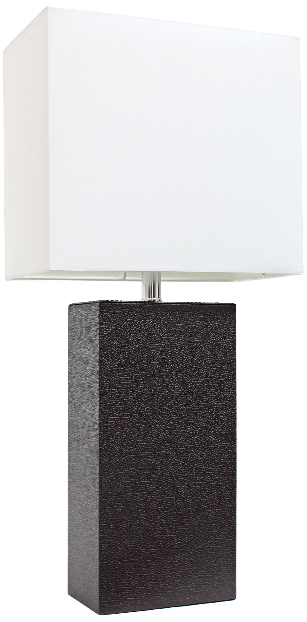 Albers Espresso Brown Leather Accent Table Lamp