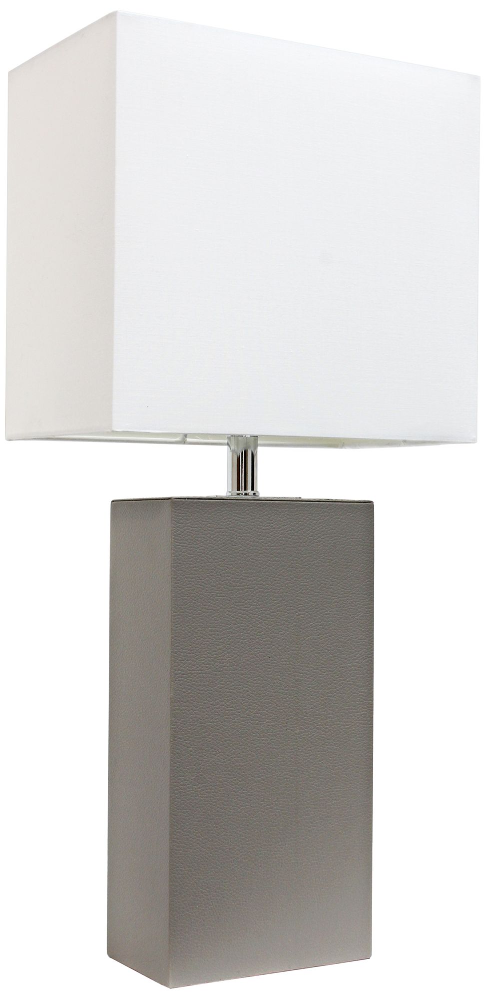 Albers Gray Leather Accent Table Lamp