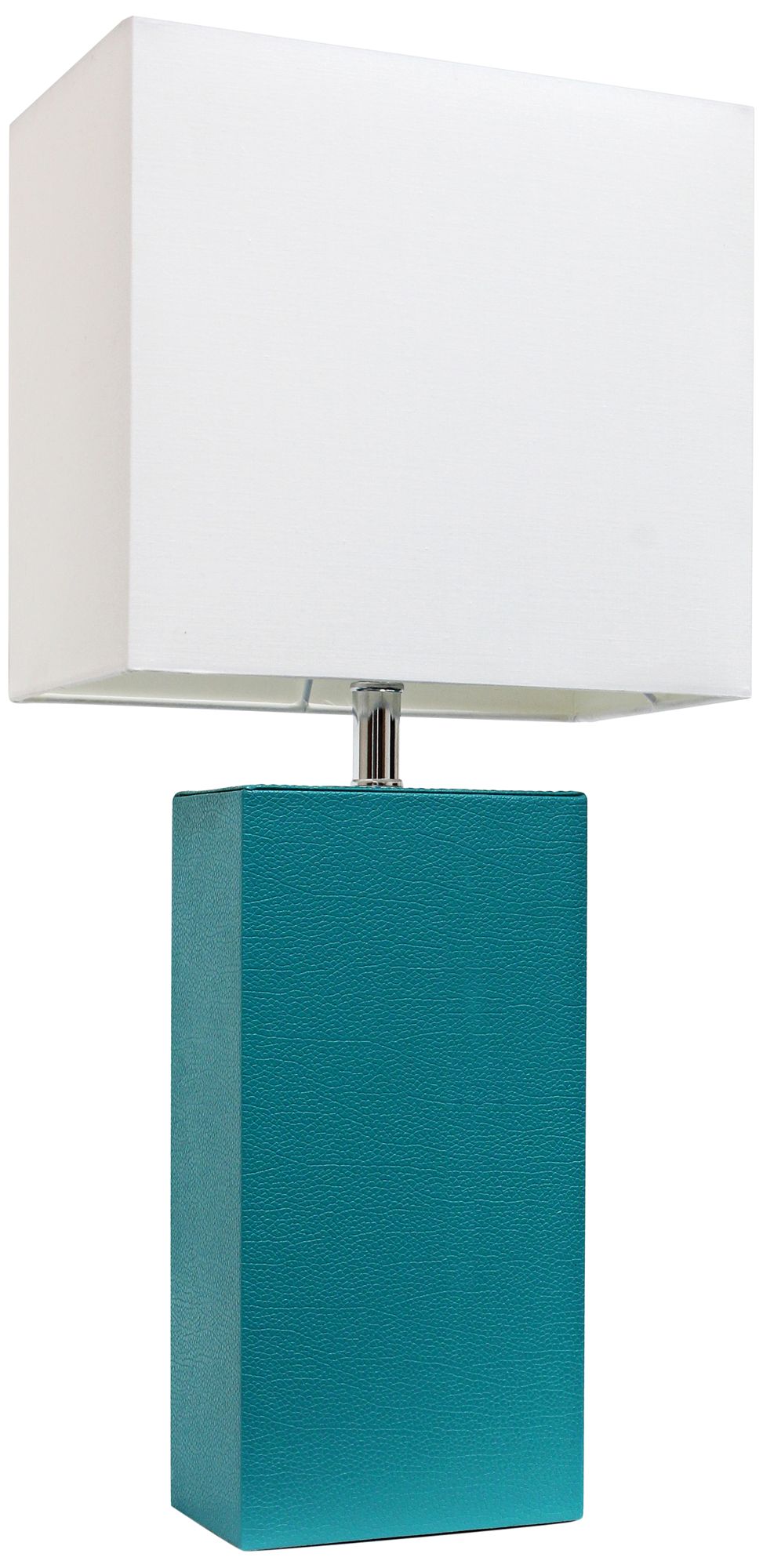 Albers Teal Leather Accent Table Lamp