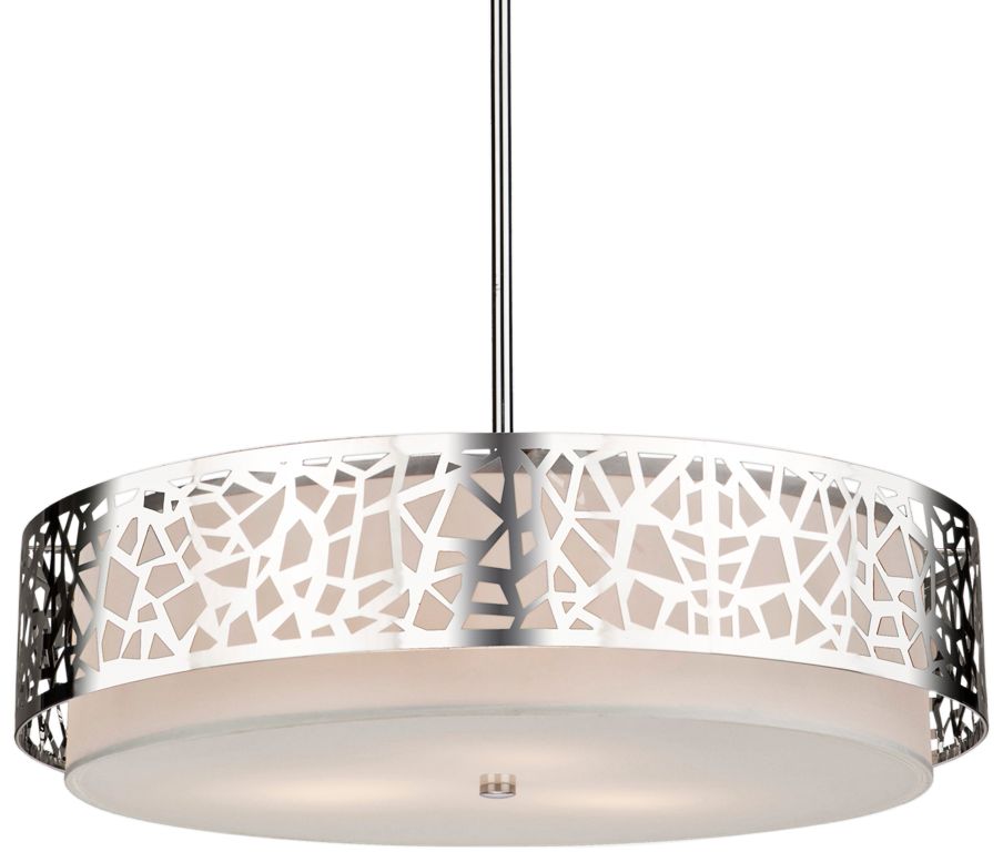 Artcraft Bayview 20" Wide Chrome and White Pendant Light