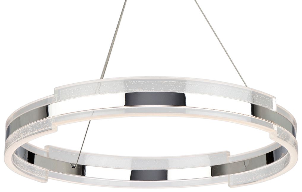 Artcraft Saturn 28" Wide Chrome and Clear LED Pendant Light