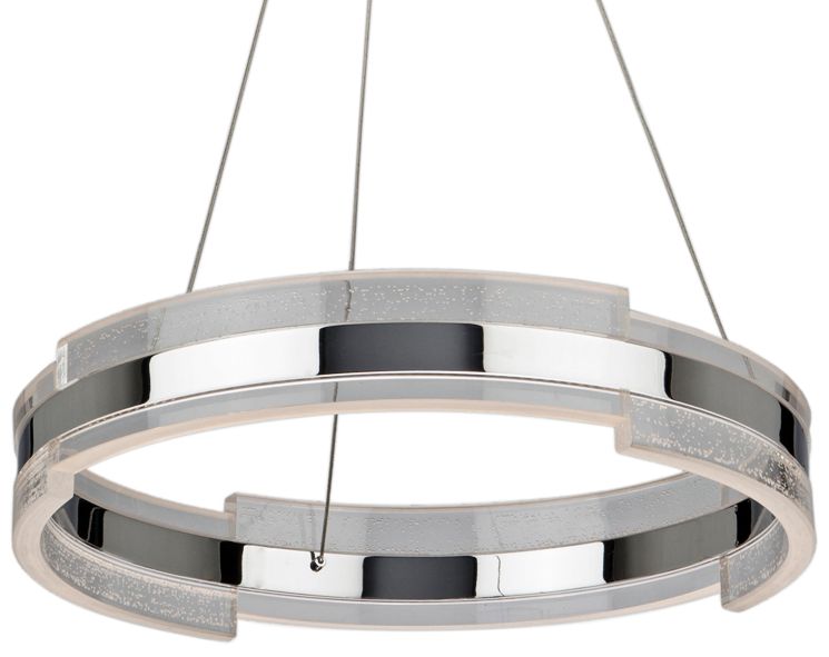 Artcraft Saturn 24" Wide Chrome and Clear LED Pendant Light