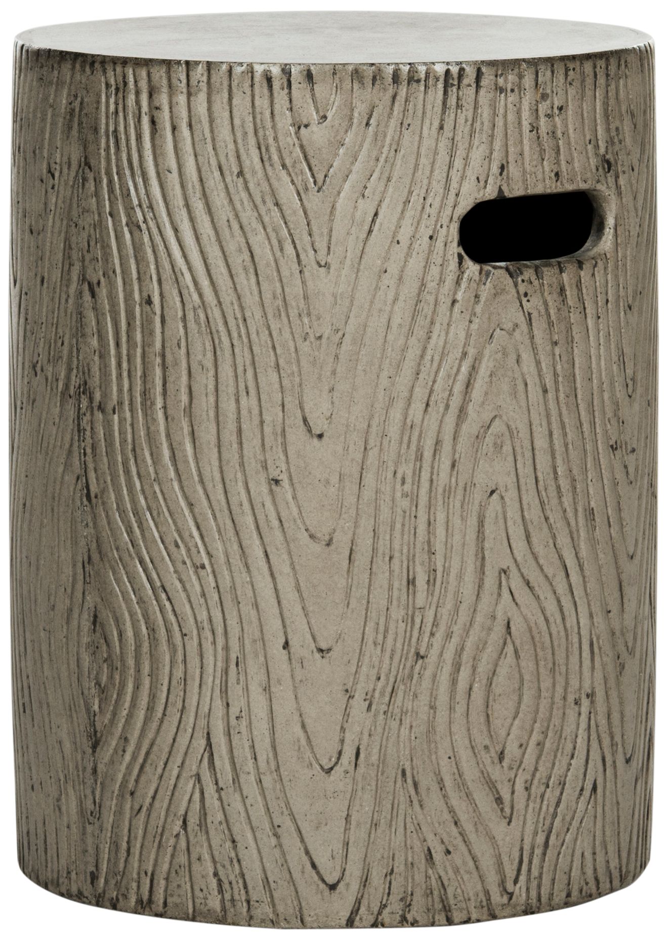 Trunk Dark Gray Concrete Round Indoor-Outdoor Accent Table