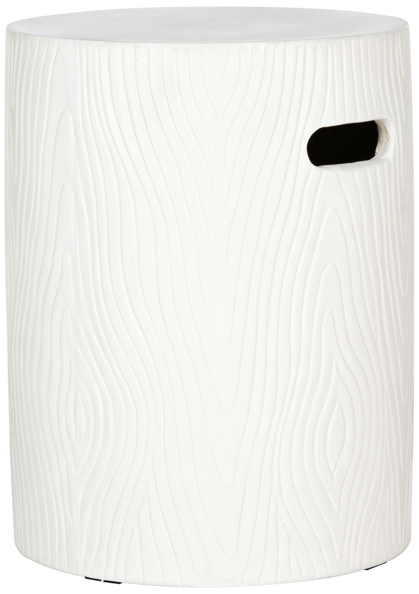 Trunk Ivory Concrete Round Indoor-Outdoor Accent Table