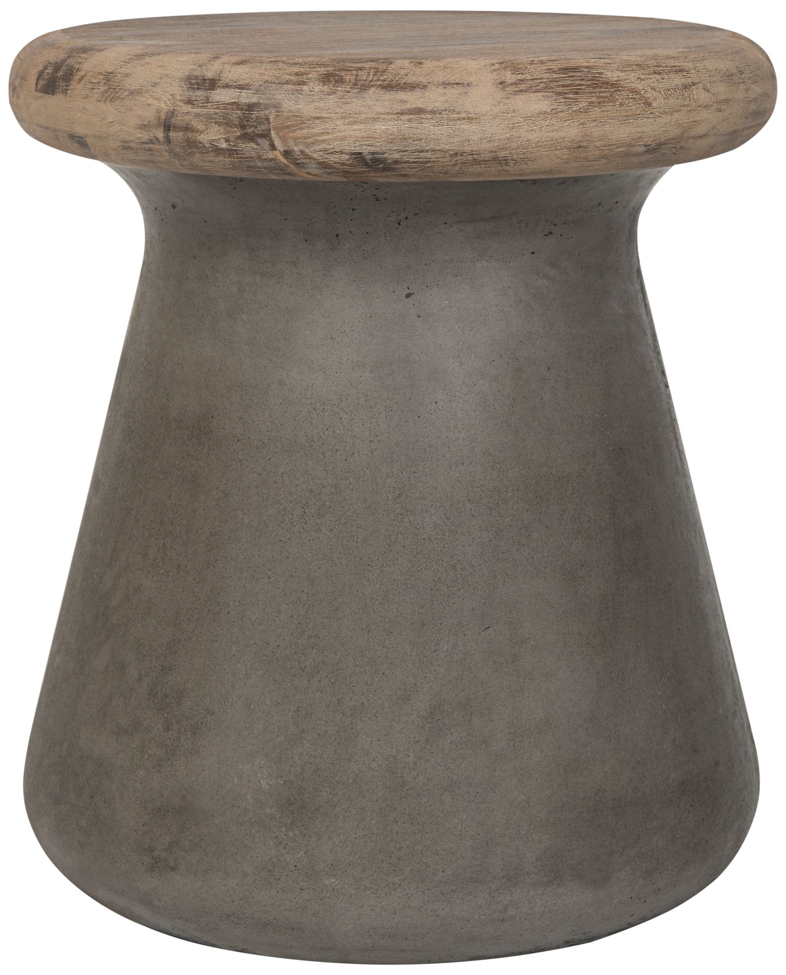 Button Dark Gray Concrete Round Indoor-Outdoor Accent Table