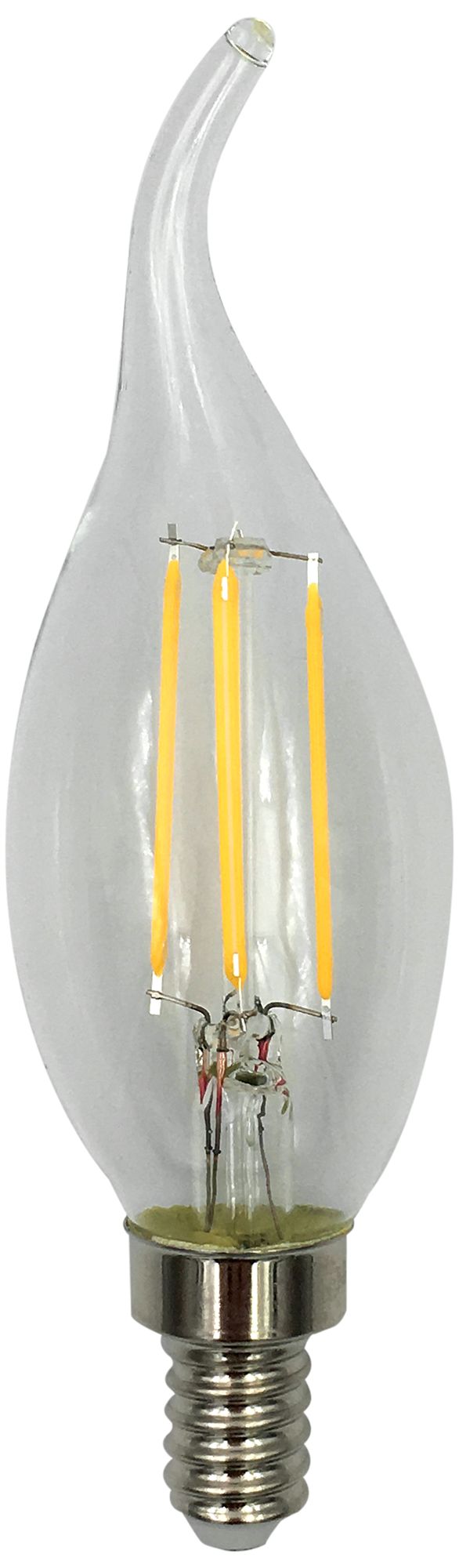 60W Equivalent Clear 6W LED Dimmable Flame Tip Candelabra