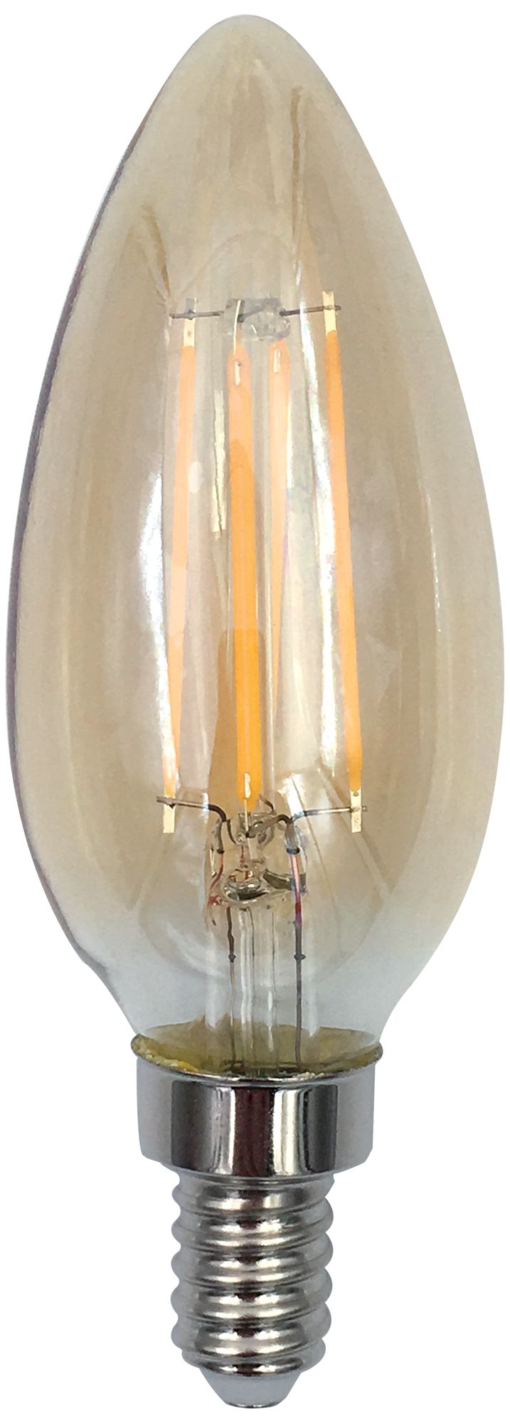 60W Equivalent Amber 6W LED Dimmable Torpedo Tip Candelabra