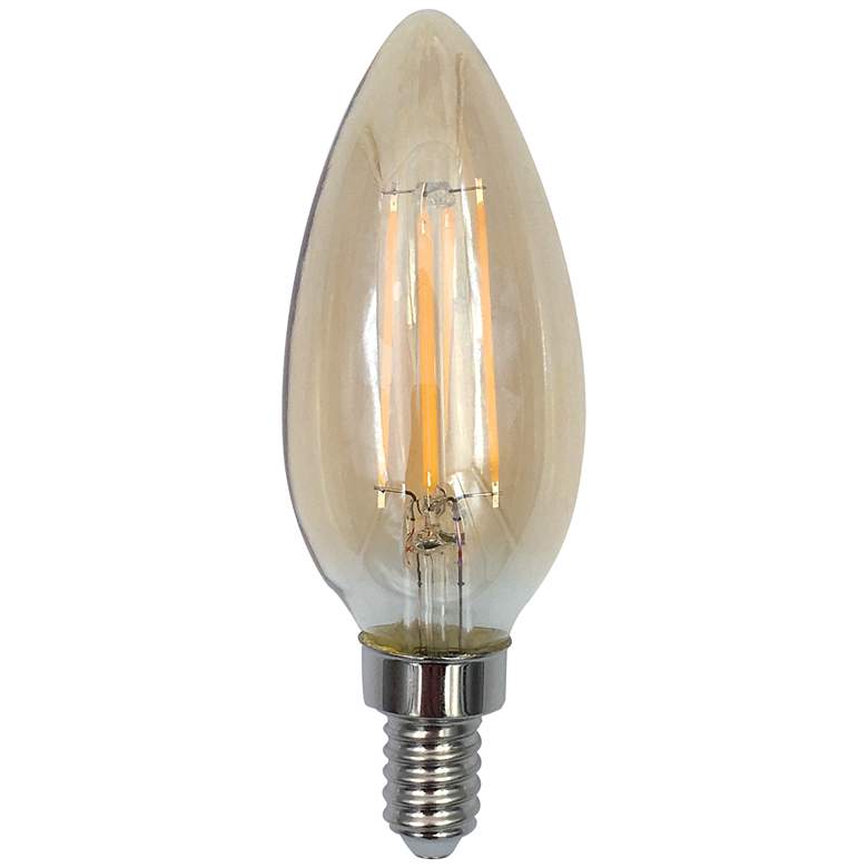 Image 1 60W Equivalent Amber 6W LED Dimmable Torpedo Tip Candelabra