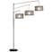 Wellington Brushed Steel Adjustable 3-Light Arc Floor Lamp