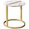 Mather 17 3/4" Wide Round White Faux Marble Top Side Table