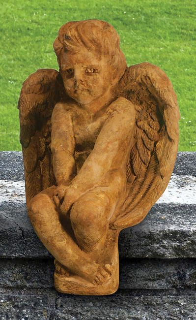 Henri Studio Angel 16" High Relic Lava Outdoor Garden Statue