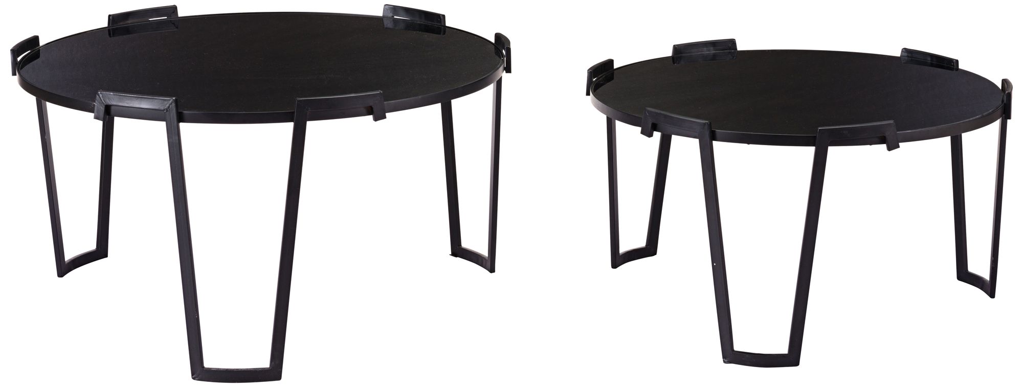 Zorba Black Nesting Coffee Tables 2-Piece Set